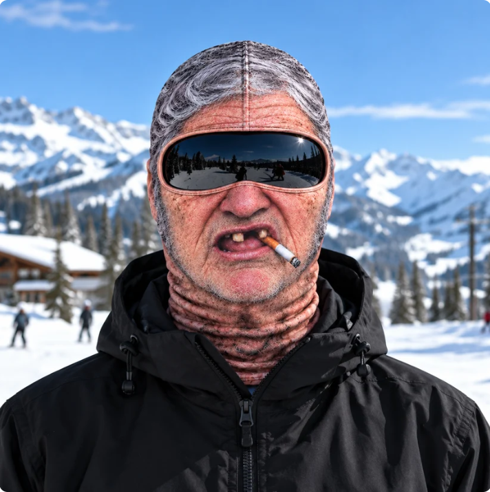 😂 Funny Realistic Face Ski Mask – Hilarious Winter Party Gear for Outdoor Groups