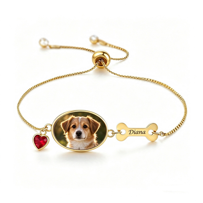 Personalized Pet Photo Bracelet with Custom Name