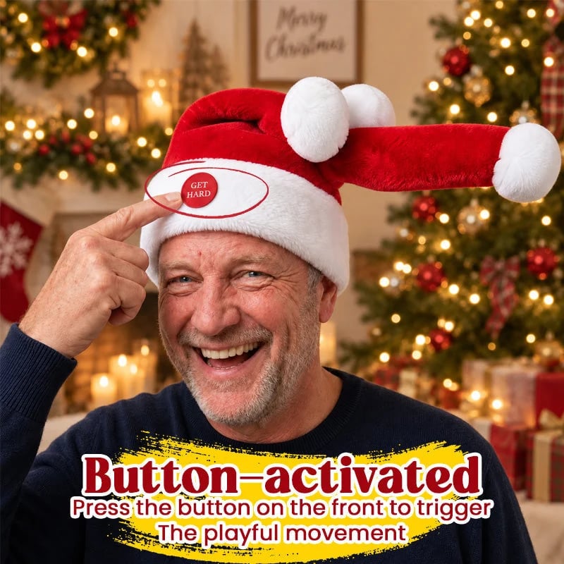 🎅 Funny Moving & Singing Santa Hat – Fun Christmas Party Accessory