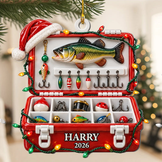 Personalized Fishing Tackle Box Ornament