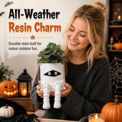 💀🎃Halloween Whimsical Hanging Leg Planter Hand-Painted Resin Succulent Pot💐