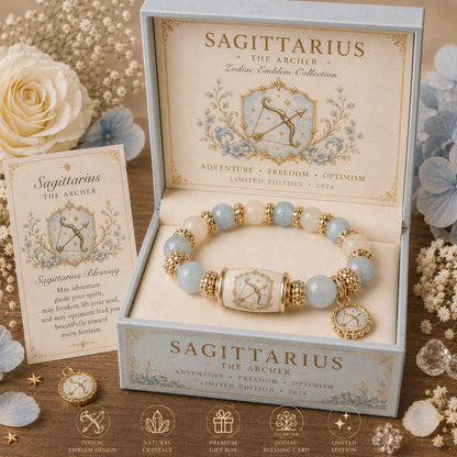 💫 12 Zodiac Bracelet – Natural Chalcedony, Your Sign, Your Energy