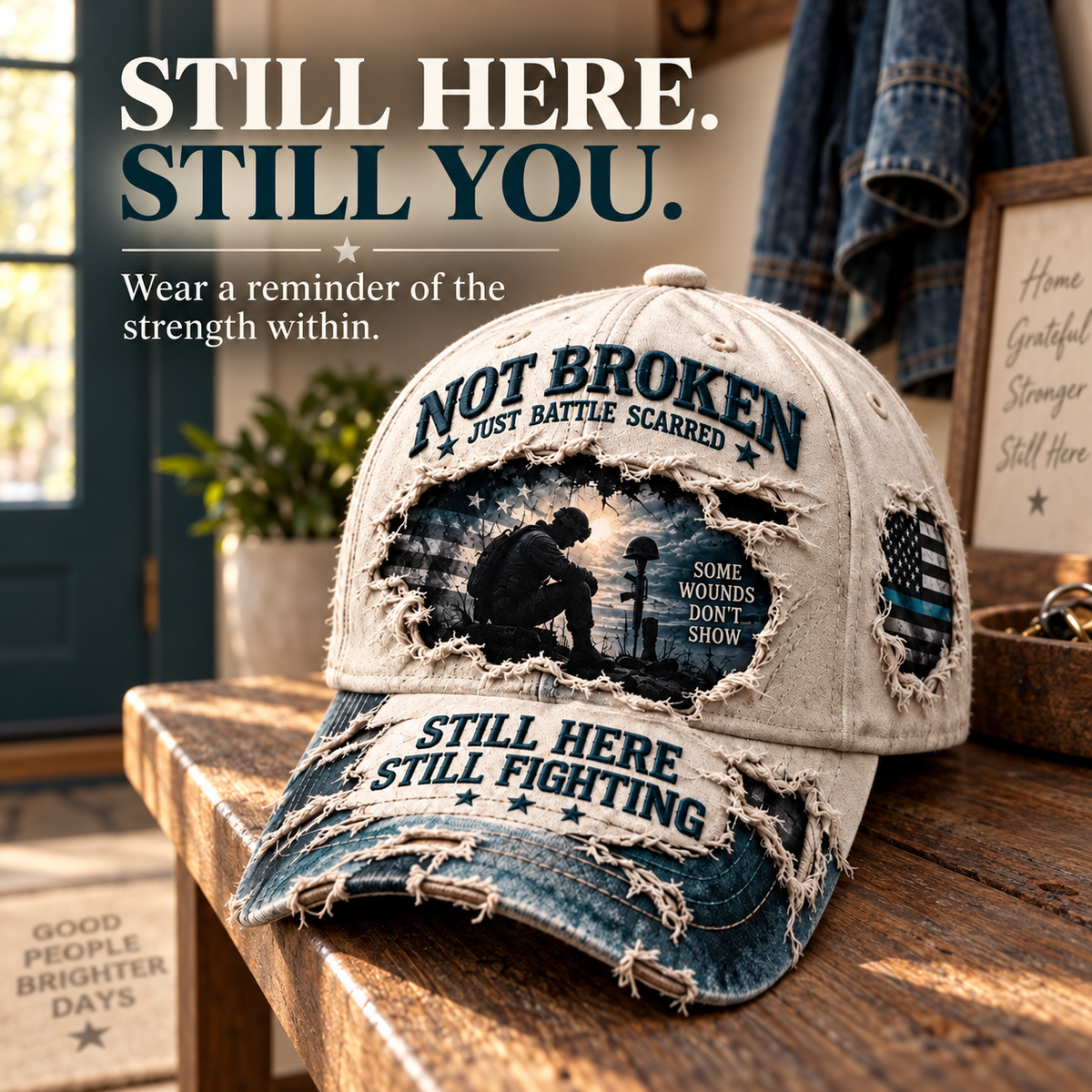 Veteran Mental Health Awareness PTSD Printed Baseball Cap