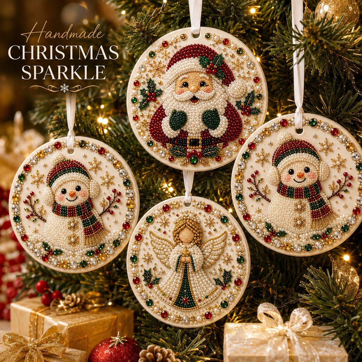 🔥Last Day 50% OFF-🌲✨ DIY Pearl & Gem Christmas Ornament Collection