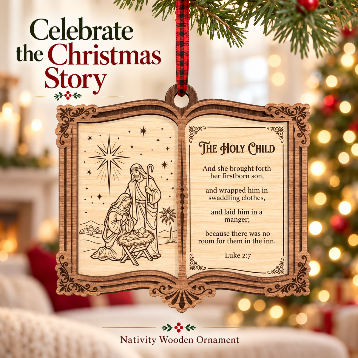 🔥Last Day 50% OFF -✨ The Greatest Story Ever Told... Right on Your Tree! | Nativity Story Wooden Bible Ornaments 📖🎄