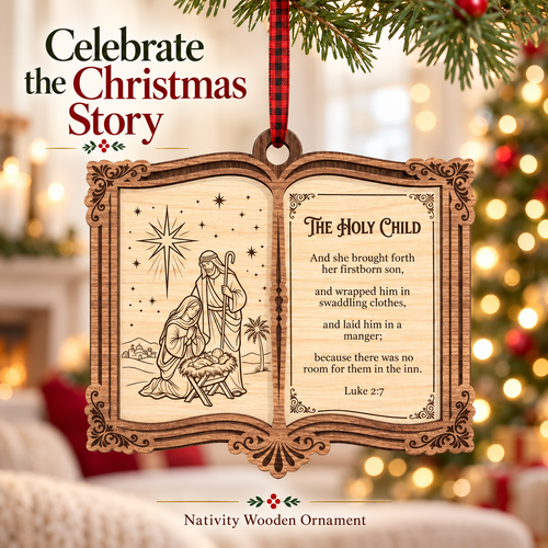 🔥Last Day 50% OFF -✨ The Greatest Story Ever Told... Right on Your Tree! | Nativity Story Wooden Bible Ornaments 📖🎄