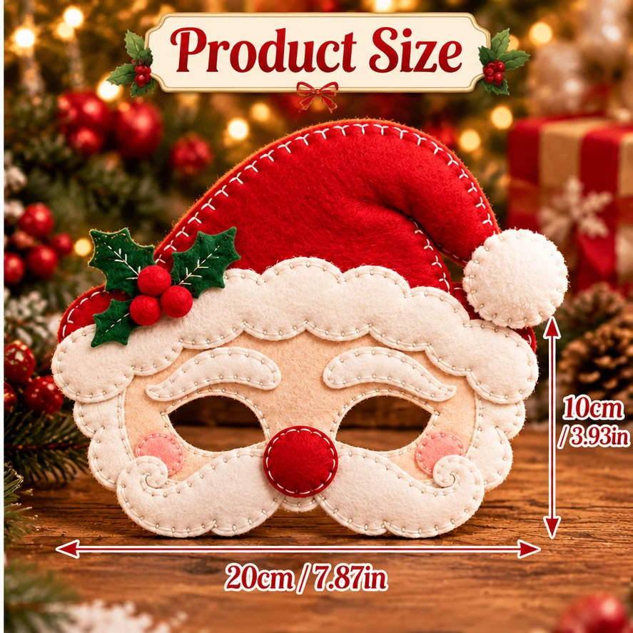 🎄 Handmade Christmas Felt Masks | Cute Holiday Party Costumes & Festive Dress-Up Accessories
