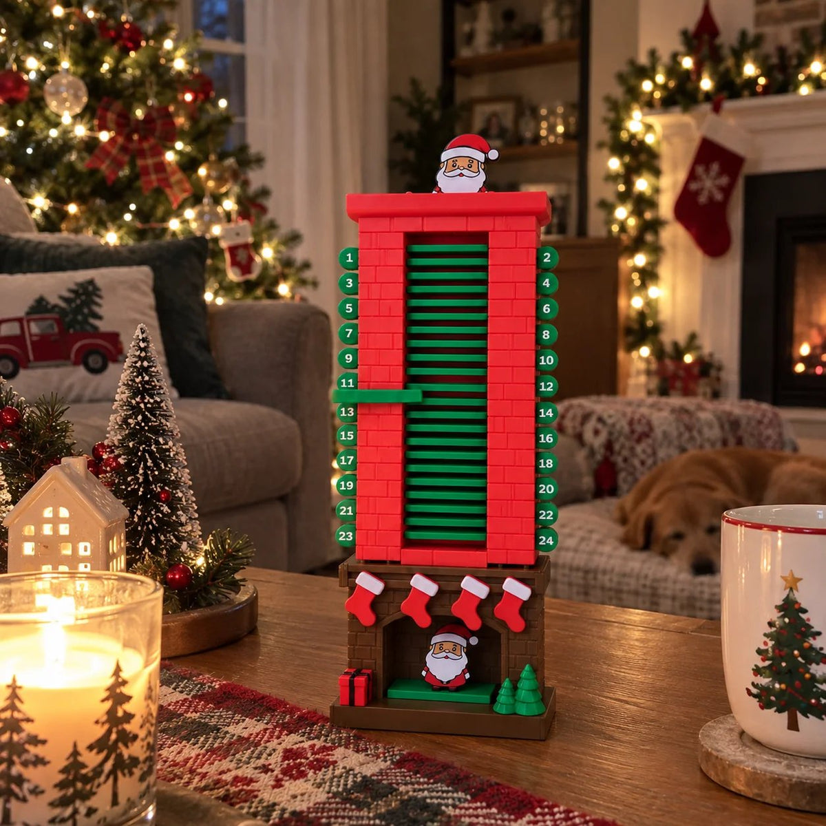 💯🎅Mechanical Santa Chimney Christmas Countdown Calendar