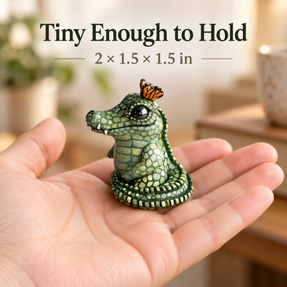 🔥Last Day 50% OFF -🐊 The "Not-So-Scary" Pocket Gator & Butterfly Friend 🦋 (Mini 2" Desk Figurine)