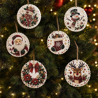✨🎁6 Pcs Christmas DIY Diamond Painting Ornaments