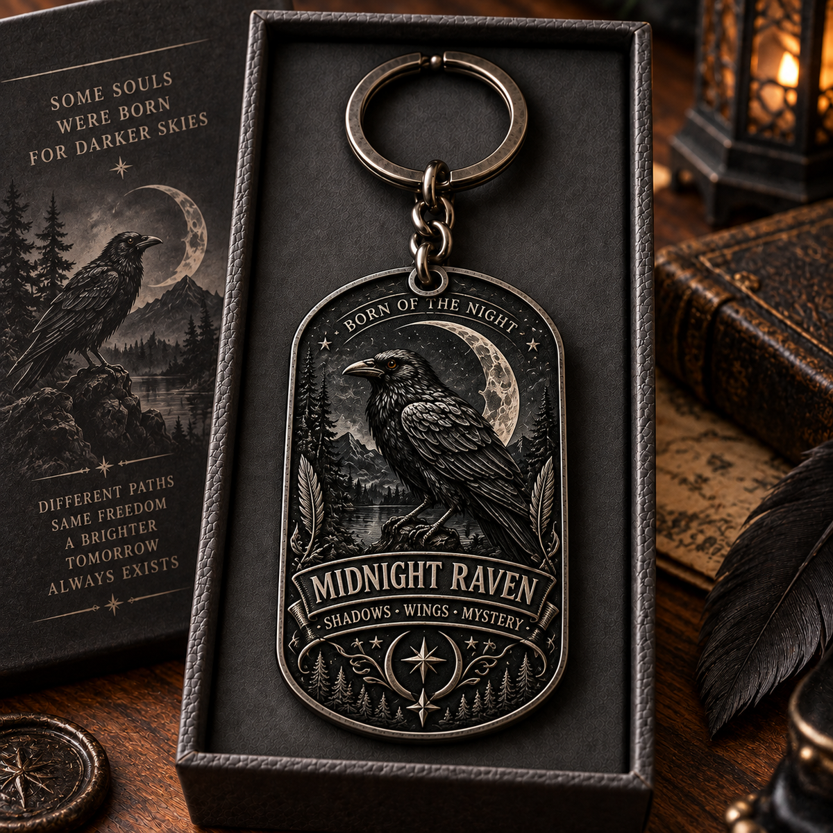 🐦‍⬛ Midnight Raven Keychain