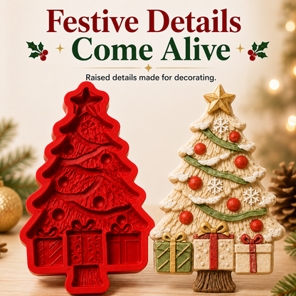 🎄 3D Embossed Christmas Tree Reusable Casting Mold & DIY Craft ✨