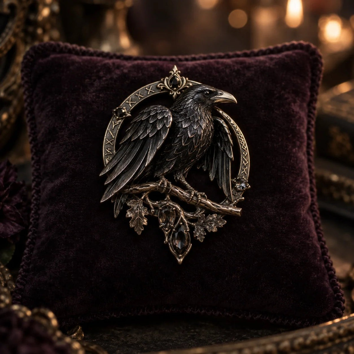 🔥LAST DAY 50% OFF - 🐦‍⬛ Gothic Celtic Raven Brooch – Dark Academia Statement Pin