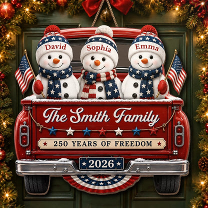 Custom Snowman Premium 3D Ornament - Personalized America 250th Anniversary Christmas Gifts For Mom, Dad, Brother, Sister - Celebrating Home And Holiday