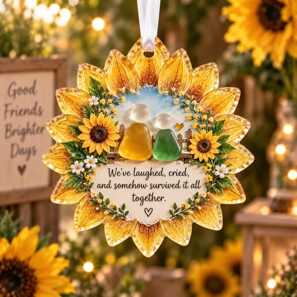 🌸 Floral Christmas Ornament – Heartfelt Holiday Keepsake for Loved Ones