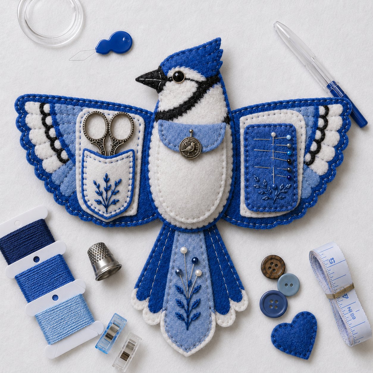 🐦 Bird-Shaped Felt Sewing Organizer DIY Kit