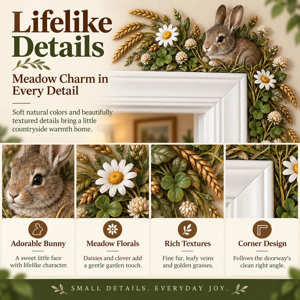 ⏰ LAST DAY SALE 50% OFF! 🐇🌿Whimsical Woodland Friends Door Corner Decor | Nature-Inspired Home Accents 🌿🚪