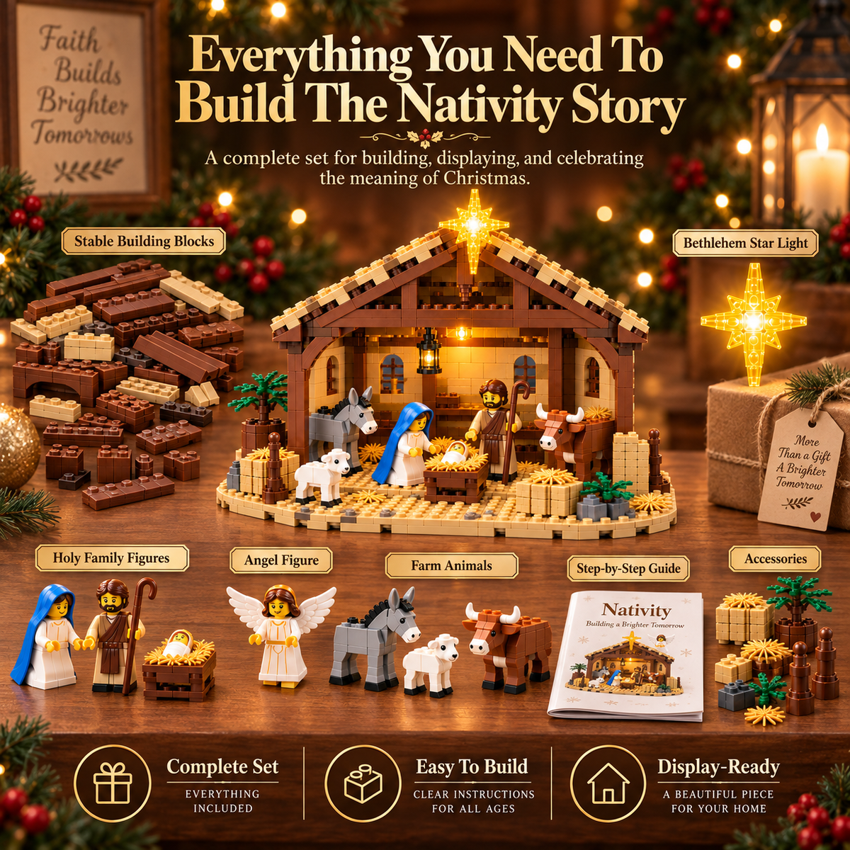 ⏳ Last Day 50% OFF – 🌟The Nativity Story Building Block Set