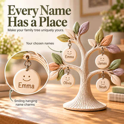 Personalized Family "Tree of Life" Desktop Ornament – Custom Names 🌳💖
