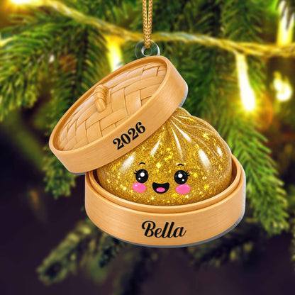 Personalized Glitter Dumpling Ornament