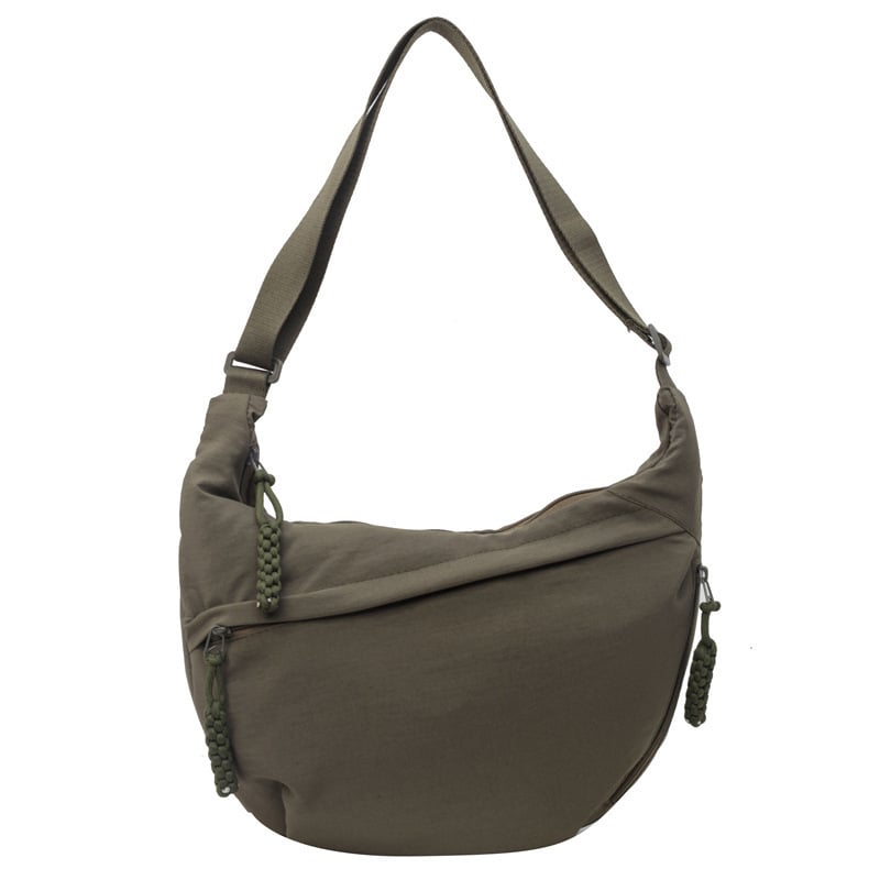 Women's Fashion Solid Color Nylon Crossbody Bag