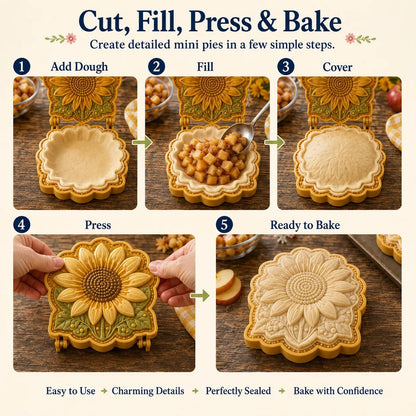 ⏳ Last Day 50% OFF – 🌸 8-Design Spring Garden Mini Pie Mold Collection | Reusable Embossed Molds for Shaping Detailed Bee, Butterfly, Ladybug, Sunflower, Cottage & More 🥧✨