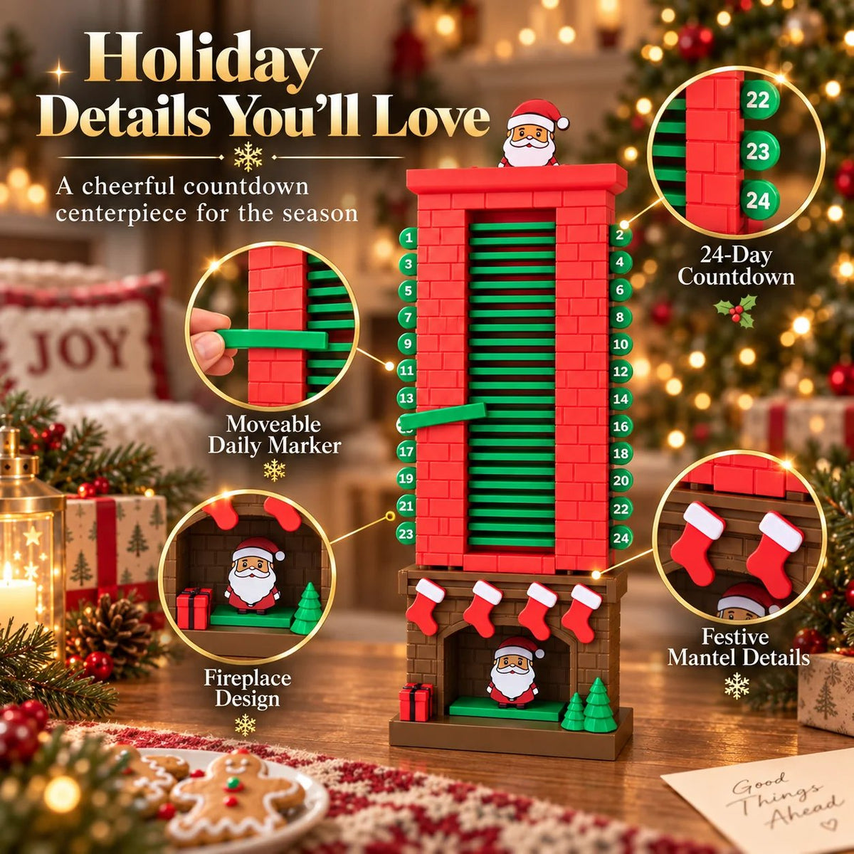 💯🎅Mechanical Santa Chimney Christmas Countdown Calendar