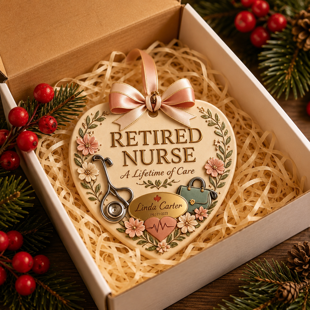 Custom Engraved Keepsake Pendant for Retiring Nurses