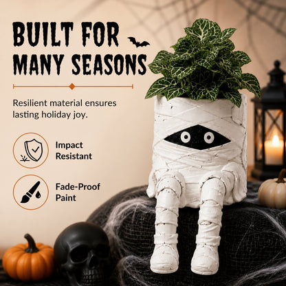 💀🎃Halloween Whimsical Hanging Leg Planter Hand-Painted Resin Succulent Pot💐