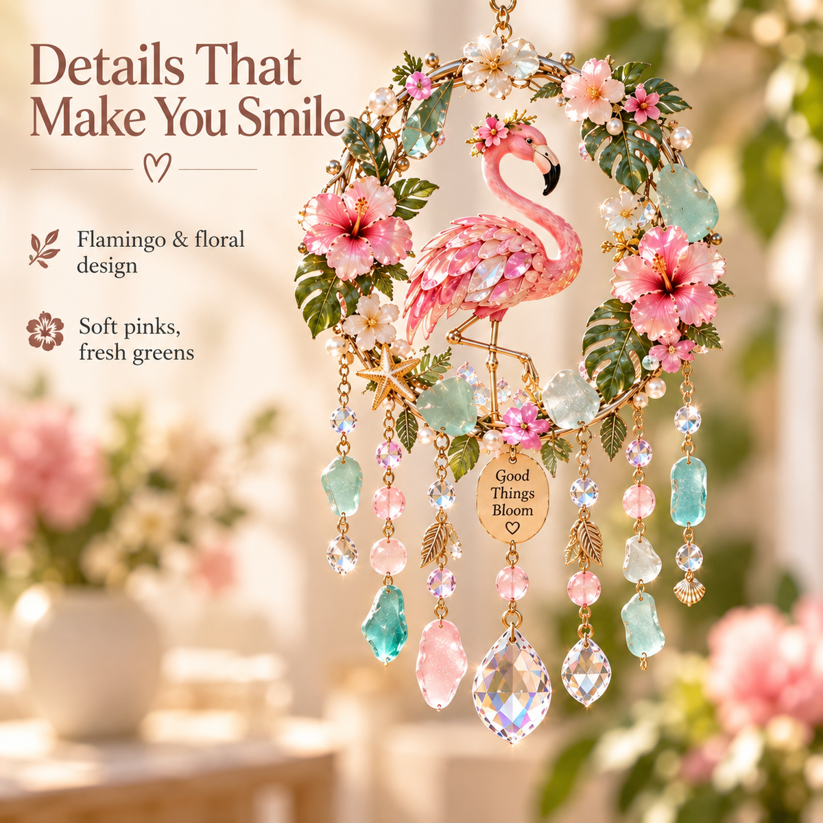 Whimsical Acrylic Wind Chime Suncatchers | Meaningful Animal Pendants with Sparkling Crystals ✨