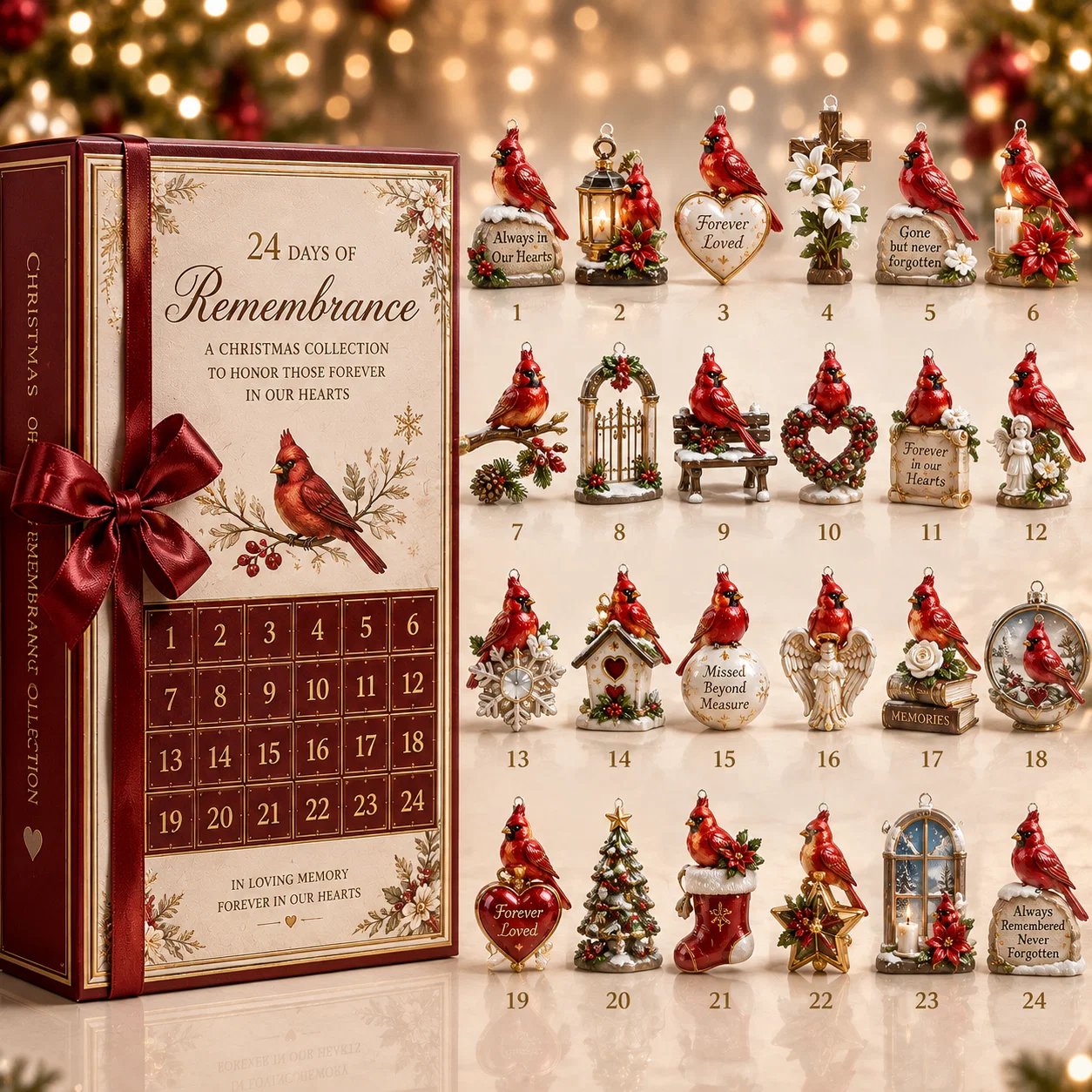 24 Days of Remembrance — Cardinal Christmas Ornament Collection & Keepsake Box 🕊️❤️