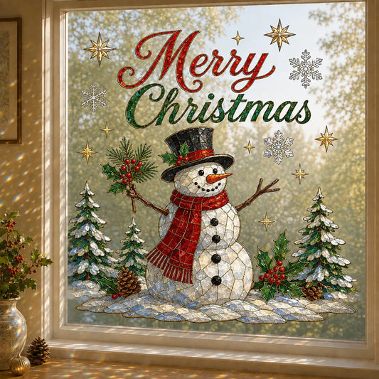 ⏳ Last Day 50% OFF – 🎄Large Christmas Window Sticker | 28×28in Festive Window Art With Snowman, Angel & Holiday Scenes For Home Decor, Christmas Parties & Seasonal Displays ✨