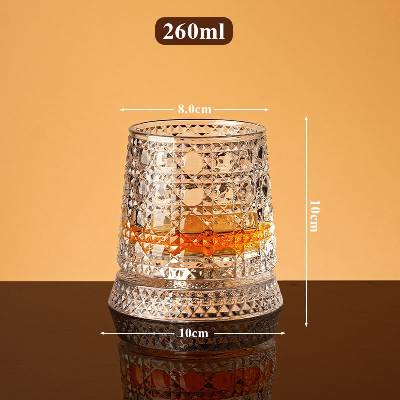 🔥Last Day Promotion-50% OFF 💥Rotating Crystal Whiskey Tumbler Glass
