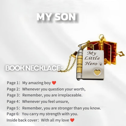 Mini Book Locket Necklace | Hidden Inspirational Message For Son & Daughter 💌
