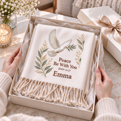 Wrapped in Faith — Personalized Name & Bible Verse Winter Scarf