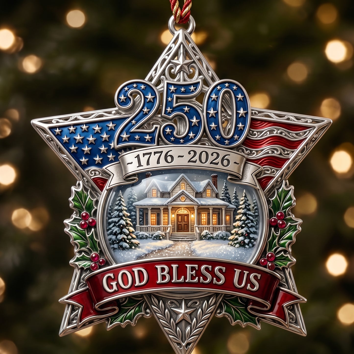 🎉250th American Christmas Patriotic Ornament Collection | 1776-2026 Freedom Keepsake