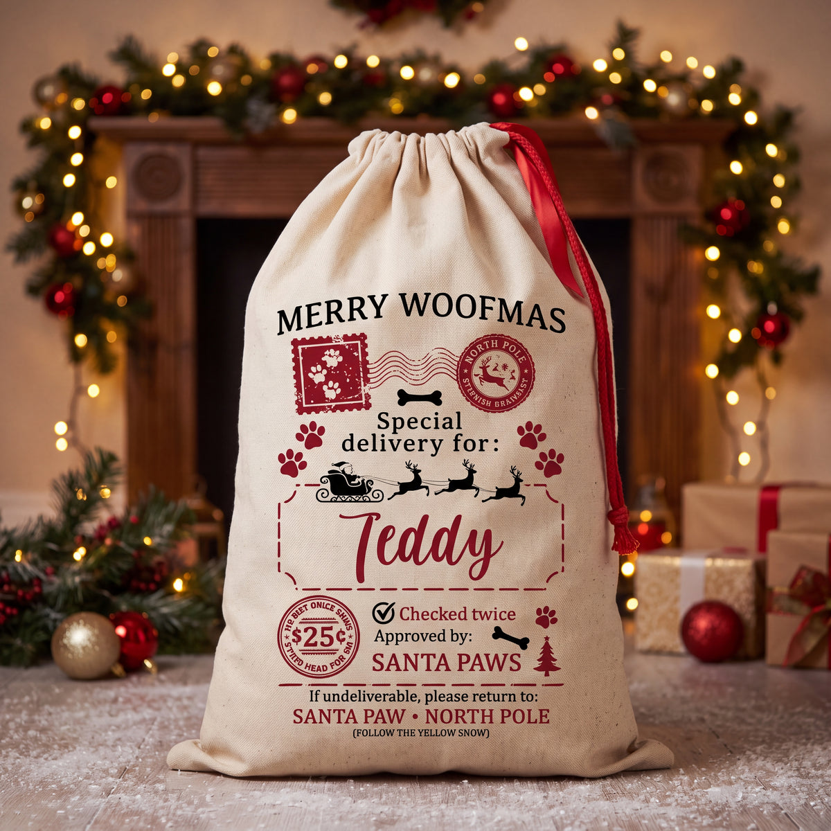 Personalized Dog Christmas Sack