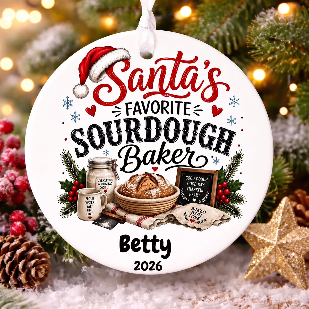Personalized Santa's Favorite Profession Christmas Ornament