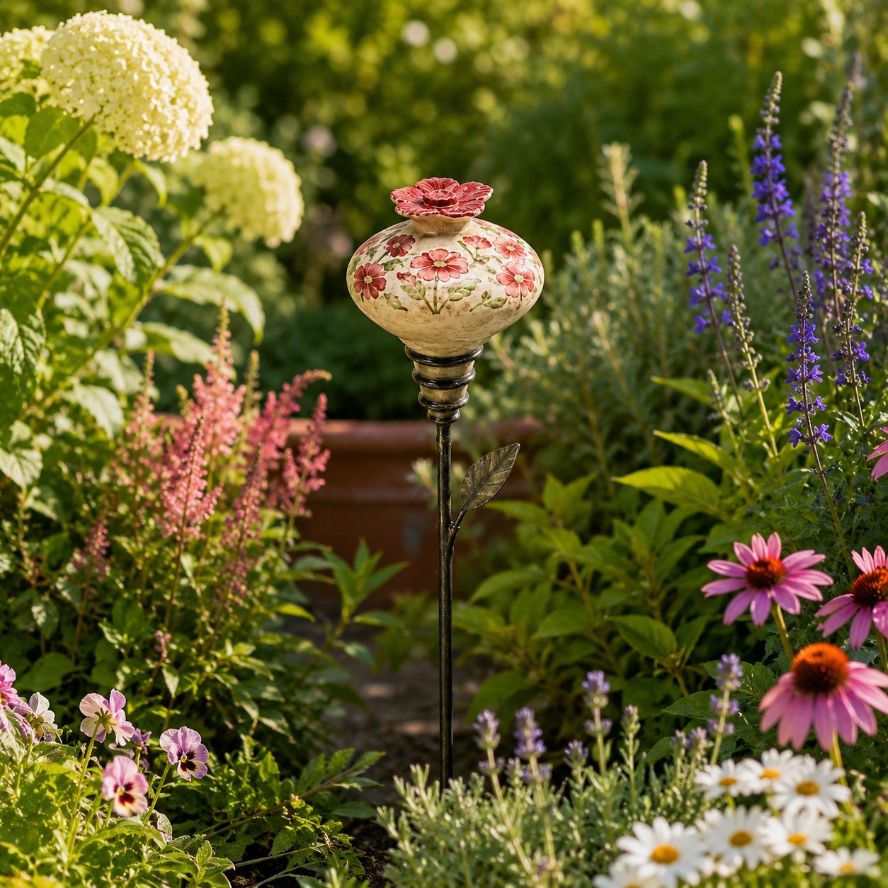🐦 Retro hummingbird feeder garden pole