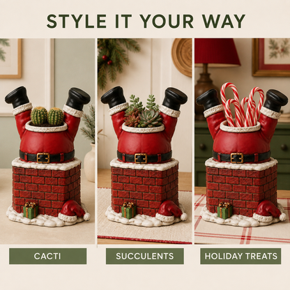Santa Stuck in the Chimney Succulent Planter 🎅🌵