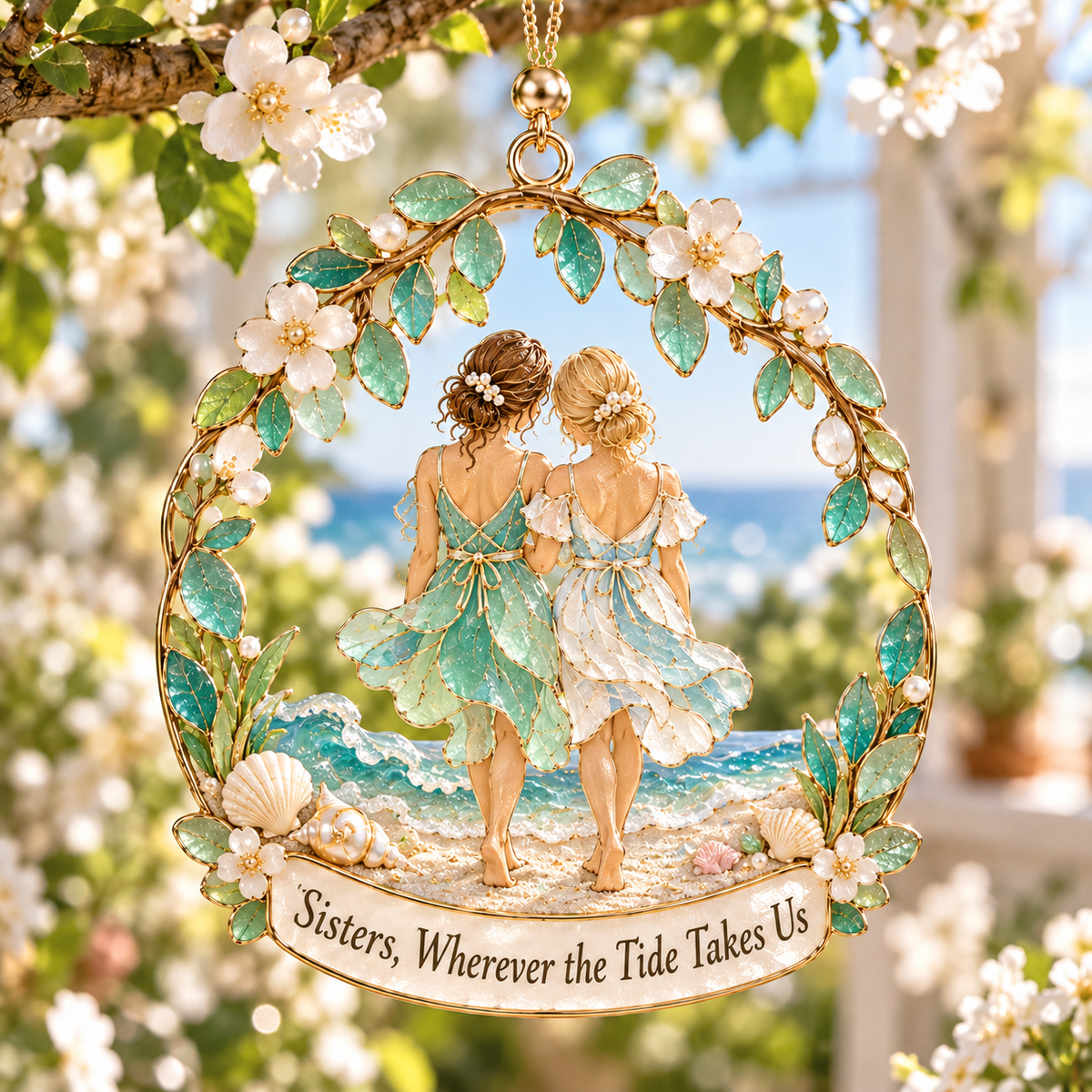 💖 "Always My Sister, Forever My Friend" Handcrafted Suncatcher Ornament Collection