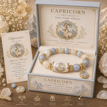 💫 12 Zodiac Bracelet – Natural Chalcedony, Your Sign, Your Energy