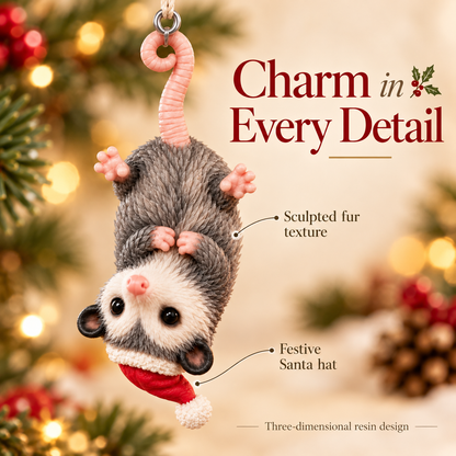 🎄 "Hanging Around" Santa Possum Ornament | Funny Upside-Down Christmas Tree Decor 🐾