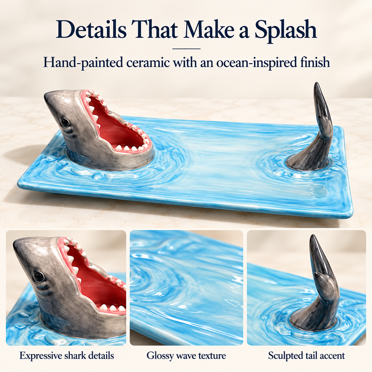 Hungry Shark Ceramic Plate