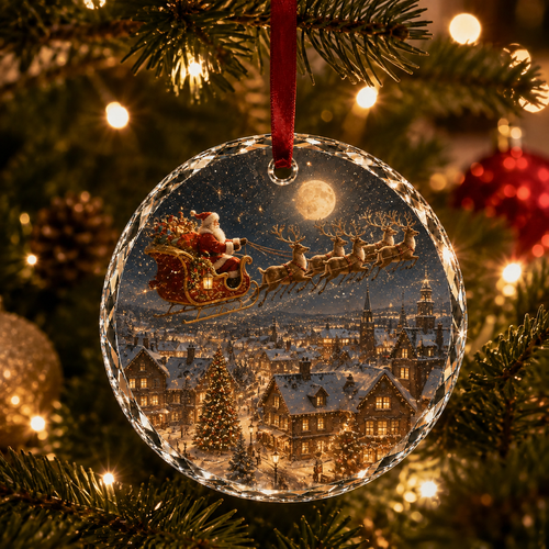 Christmas Landscape Scene Ornament – Festive Holiday Hanging Decoration