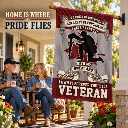 "The Title I Earned" - Proud Veteran Double-Sided Flag | Outdoor Garden & House Decor 🇺🇸🦅