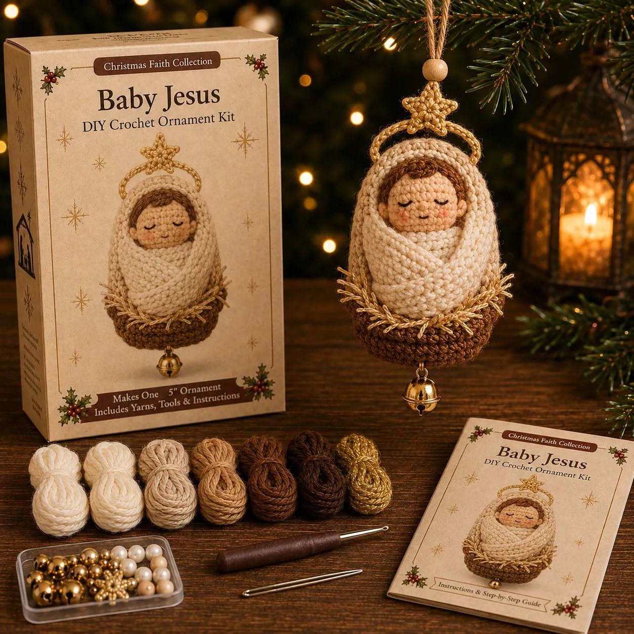 🎄Beginner-Friendly Christmas Character DIY Ornament Kit | Complete Craft Set with Gift Box Soft, Materials, Decorative Details & Step-by-Step Instructions Included ✨