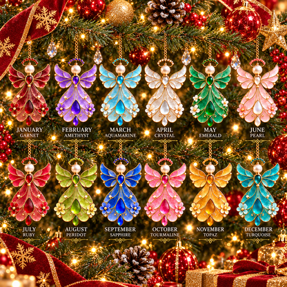 12-Month Birthstone Angel Ornament Collection – Stained Glass Christmas Tree Decorations & Meaningful Keepsake Gifts