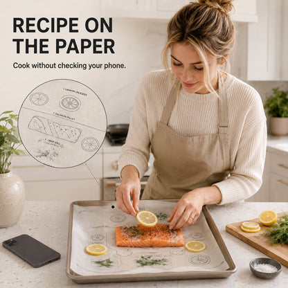 Recipe‐Printed Baking Paper Convenient Home Oven Cooking Sheet