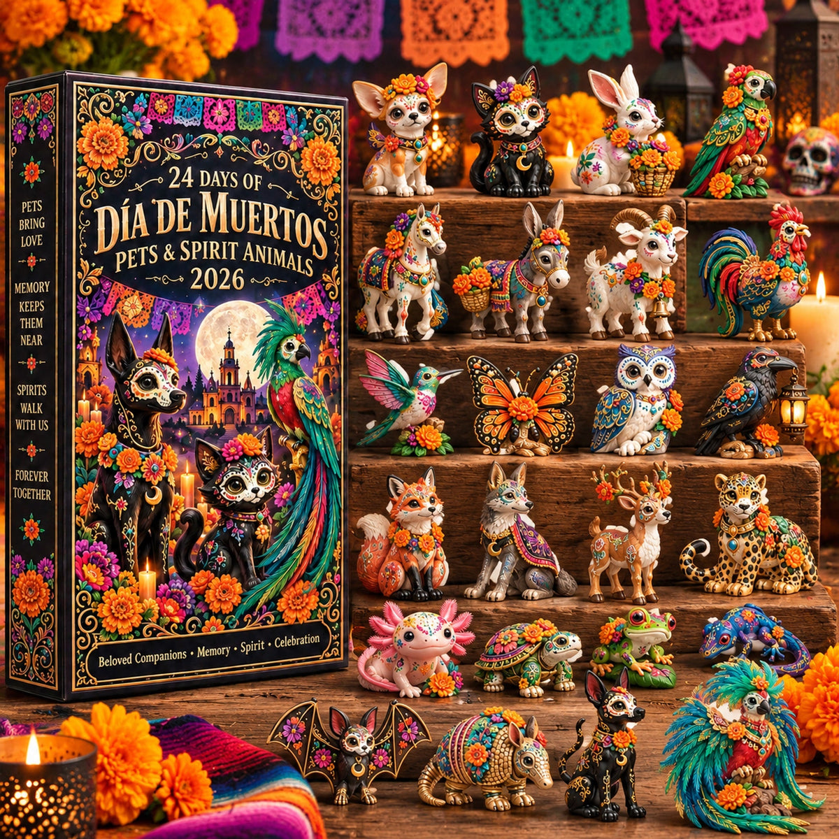 Pueblo del Día de Muertos 2026 – 24-Day Day of the Dead Collectible Countdown Calendar with 24 Unique Miniatures